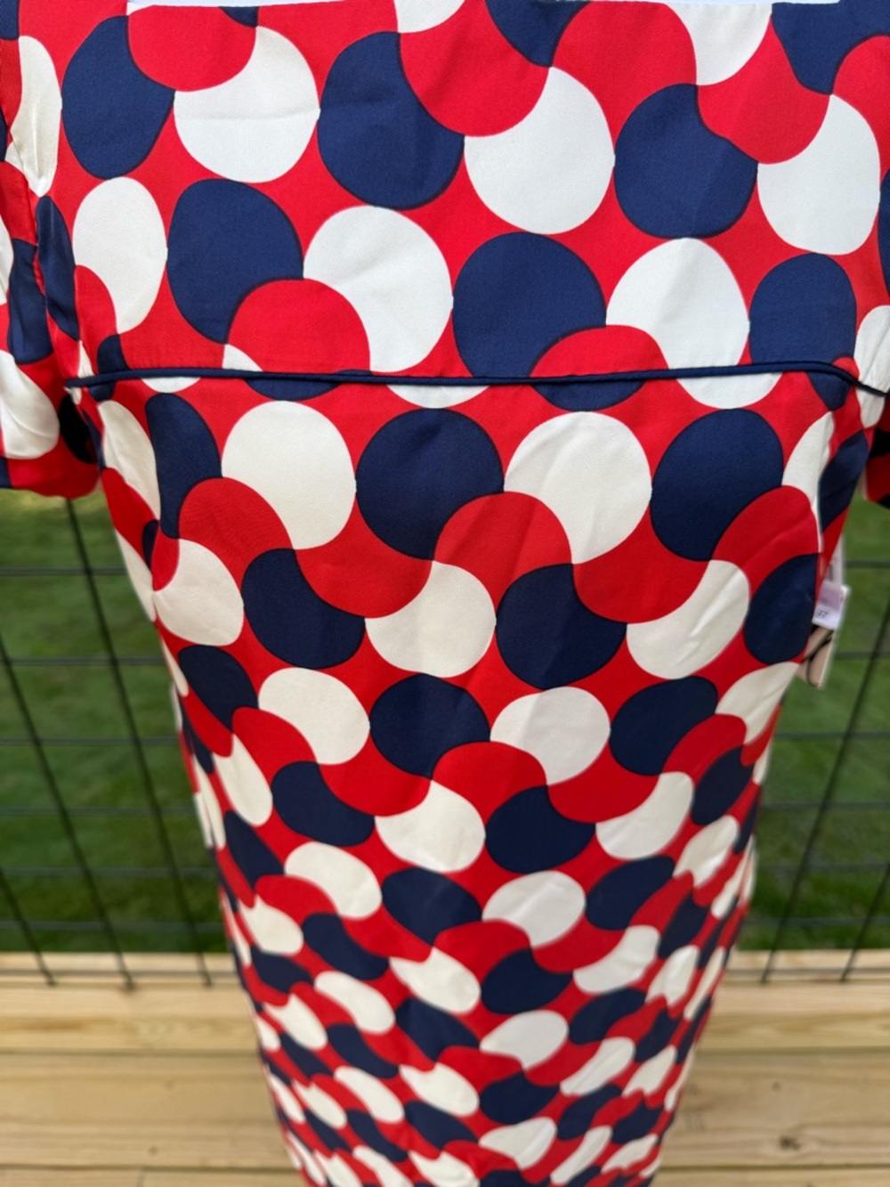 Milly Red, Navy & White Geometric Mini Dress NWT - Picture 4 of 6